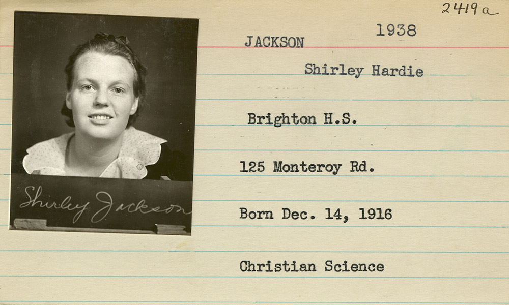 Carnet de Shirley Jackson de la Universidad de Rochester